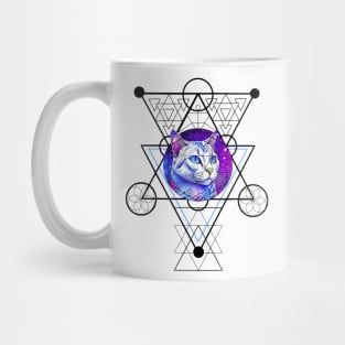 Sacred Geometry Galaxy Cat Mug